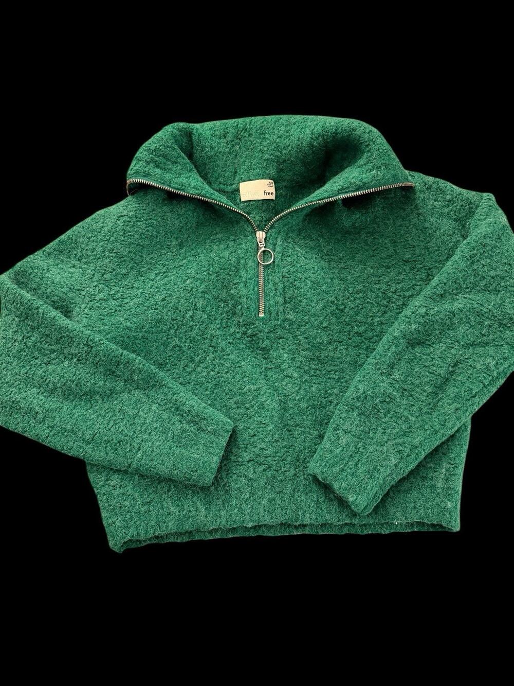 Wilfred Free Aritzia Green Alpaca Blend Quarter Zip Sweater Size XXS